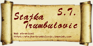 Stajka Trumbulović vizit kartica